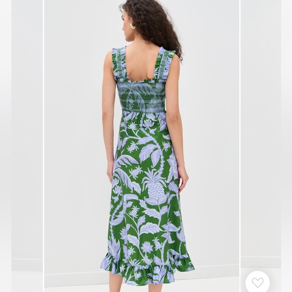 FARM Rio Green and Lavender Floral Midi Dress NEW WITH TAGS - Picture 2 of 5